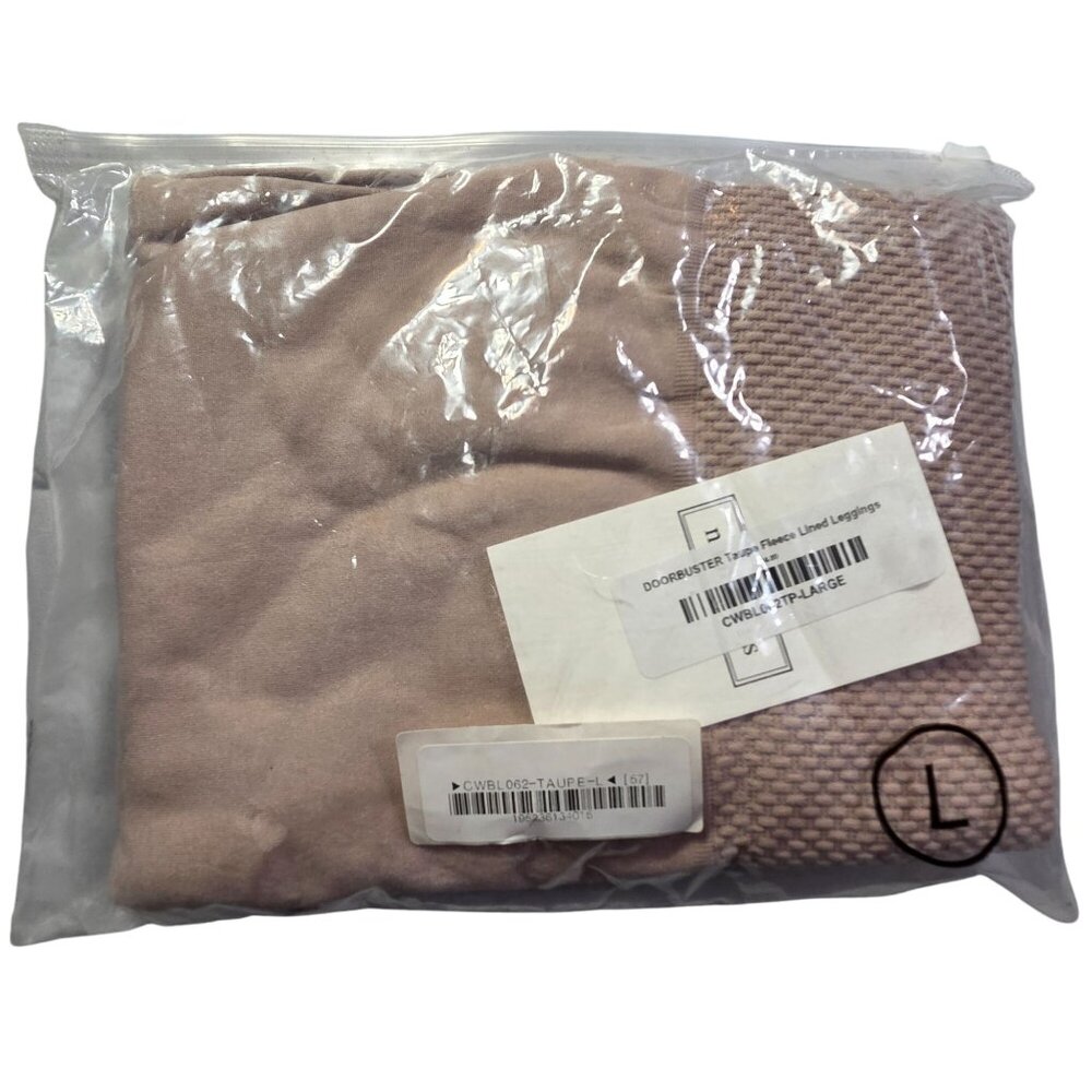 Ninexis Fleece Leggings Womens Large Taupe High-Waisted Textured Yoga New Tags - Picture 2 of 9